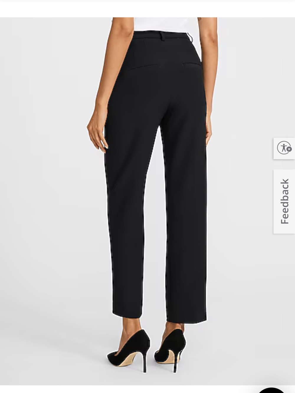 Express Editor Straight-Leg Super High Rise Pants in Black - Picture 7 of 8